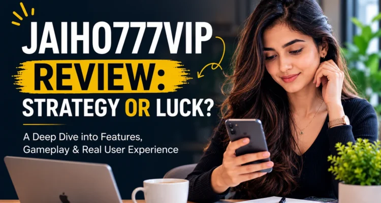 Jaiho777VIP review feature image showing an Indian woman exploring the app and user experience.